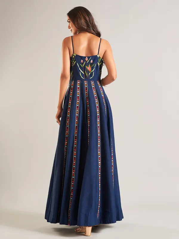 Beautiful navy raw silk salwar suit