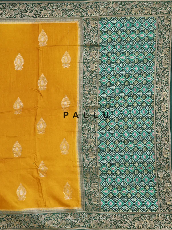 Beautiful patola printed musterd yellow saree