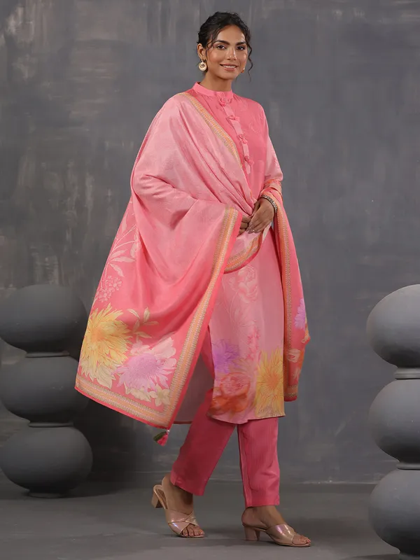 Beautiful pink kurti set in georgette