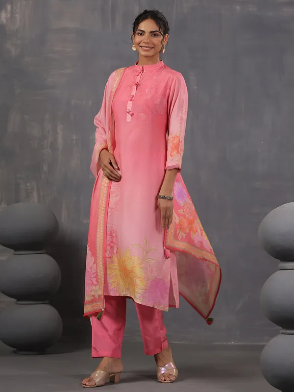 Beautiful pink kurti set in georgette