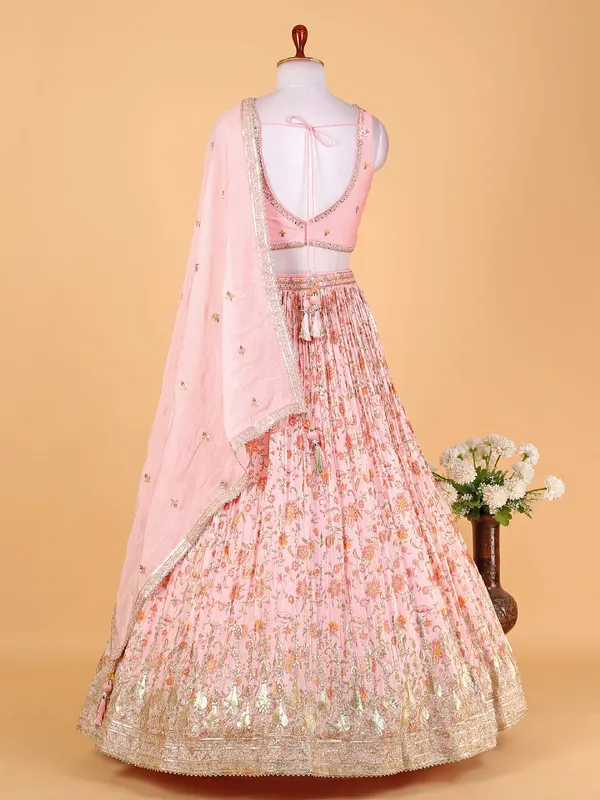 Beautiful pink lehenga choli with dupatta