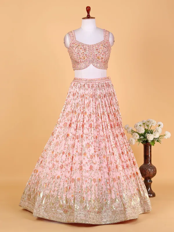 Beautiful pink lehenga choli with dupatta