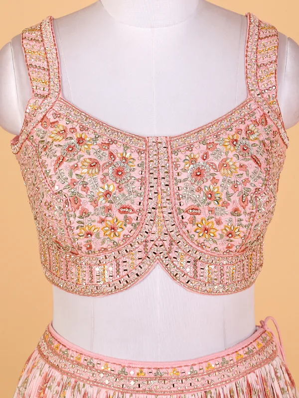Beautiful pink lehenga choli with dupatta