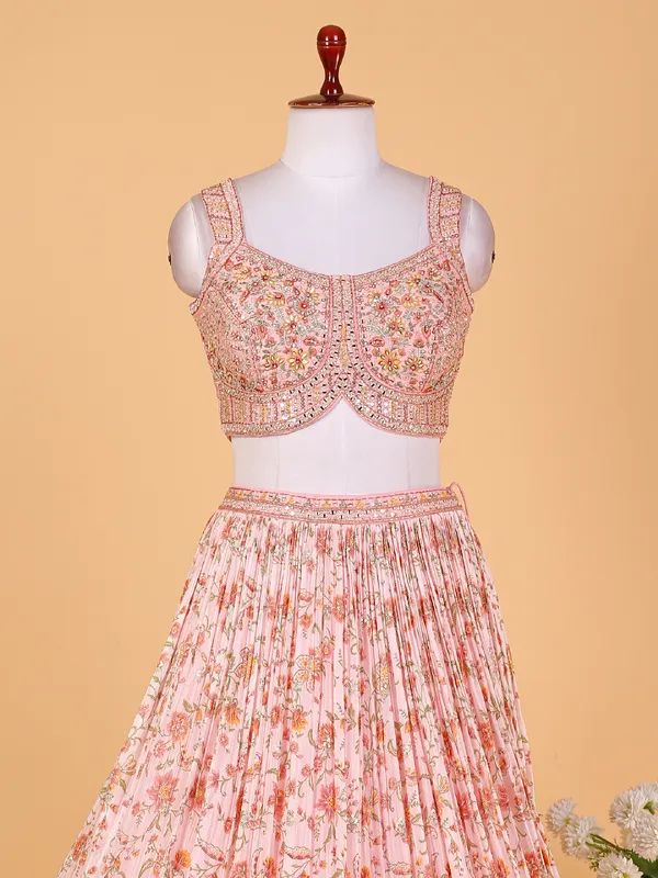 Beautiful pink lehenga choli with dupatta
