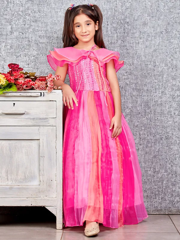 Beautiful pink organza gown
