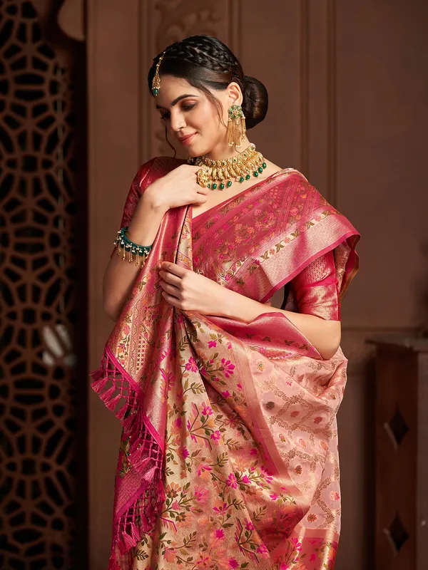 Beautiful pink saree