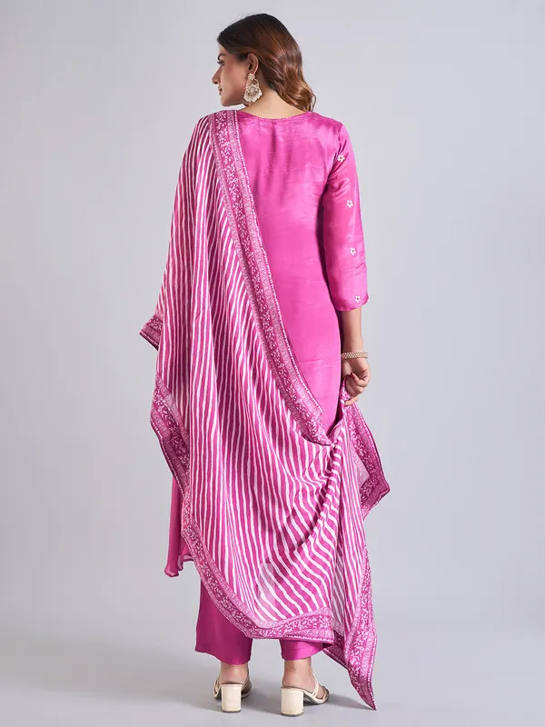 Beautiful rani color georgette salwar suit