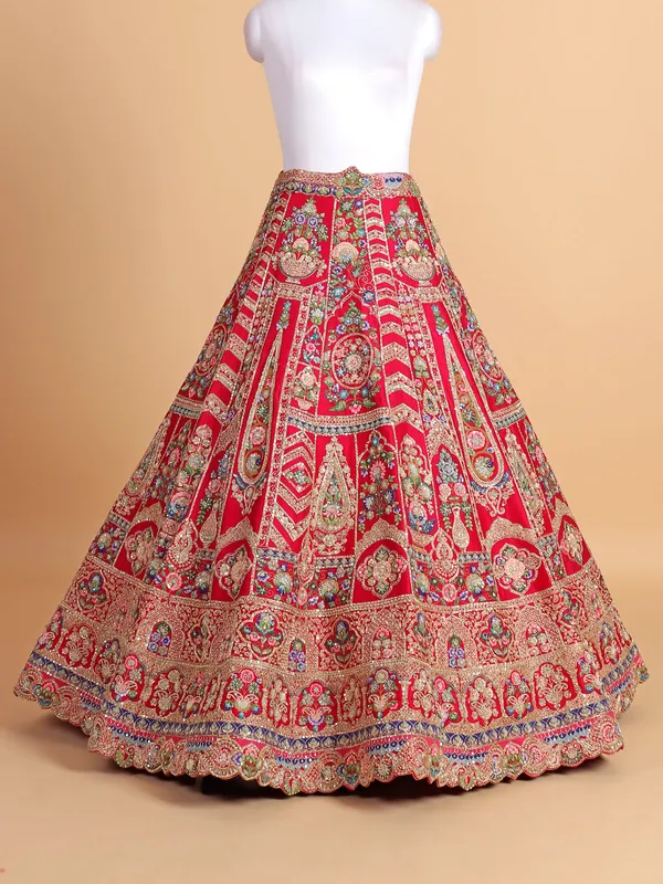Beautiful rani pink silk unstitched lehenga choli