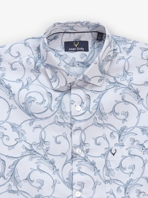 ALLEN SOLLY beautiful sky blue printed shirt for men