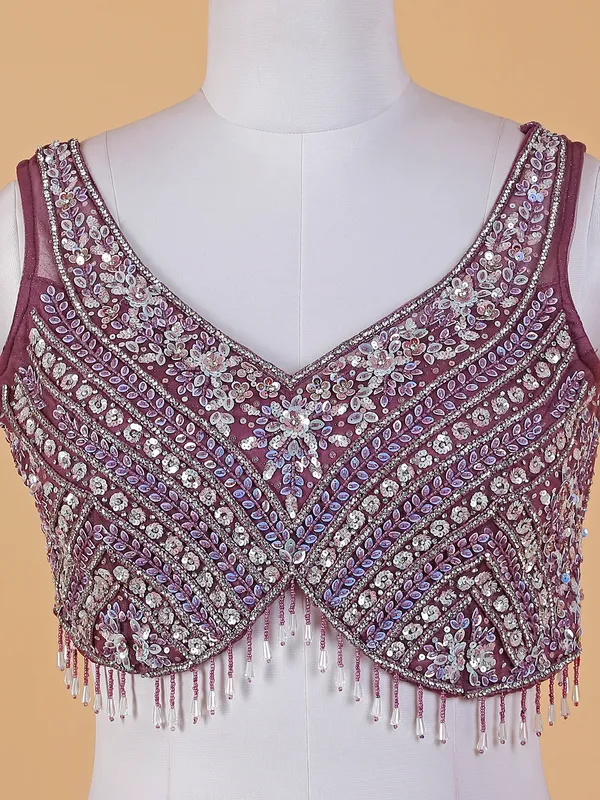 Beautiful wine net lehenga choli