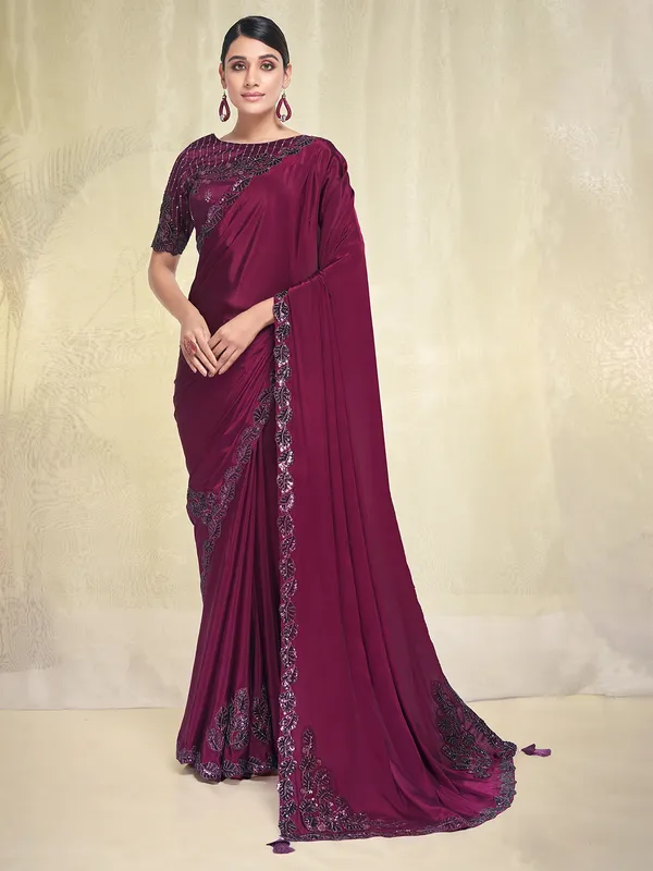 Beautiful wine saree