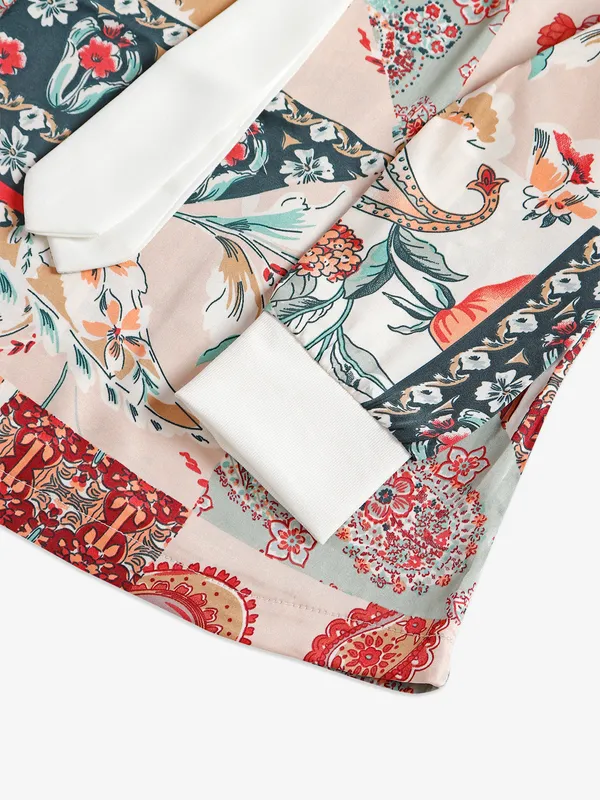 Bee&Honey beige printed cotton top
