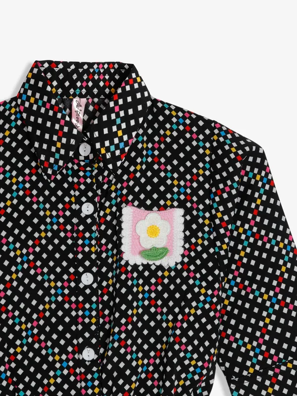 Bee&Honey black rayon cotton crop top