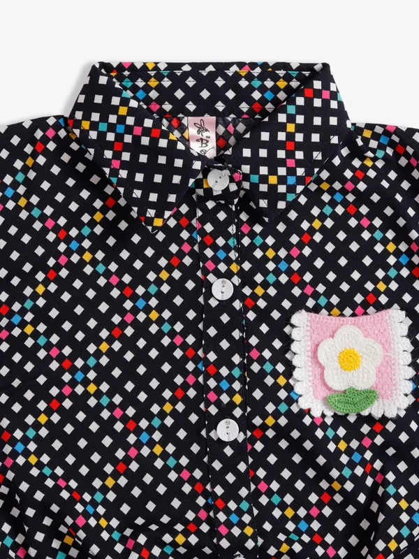 Bee&Honey navy rayon cotton crop top