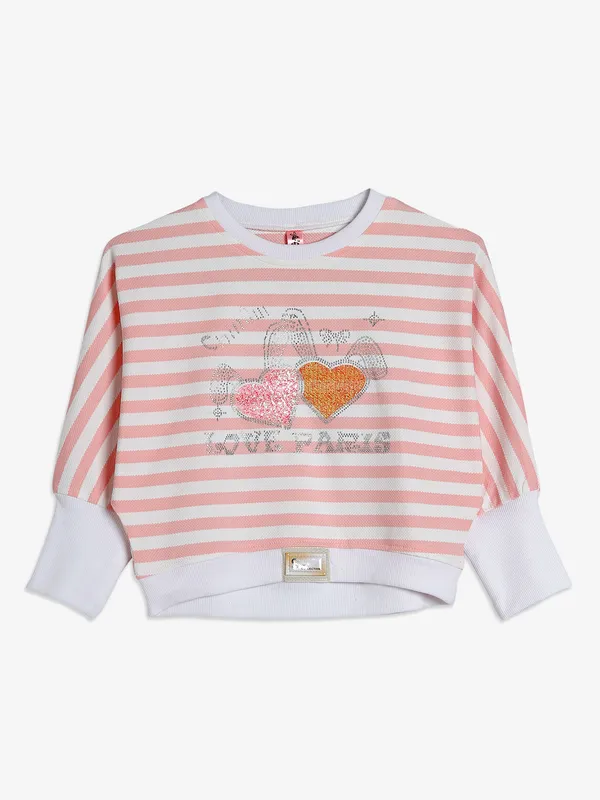 Bee&Honey peach stripe knitted sweatshirt