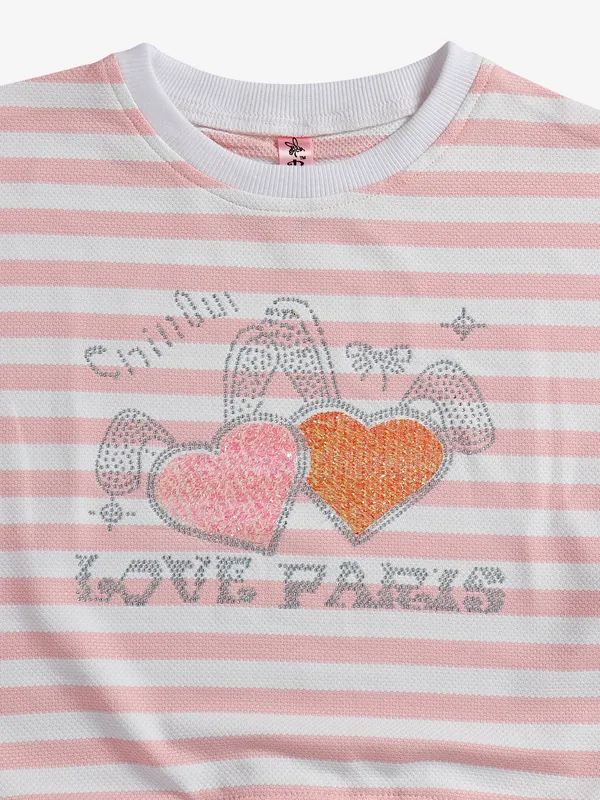 Bee&Honey peach stripe knitted sweatshirt