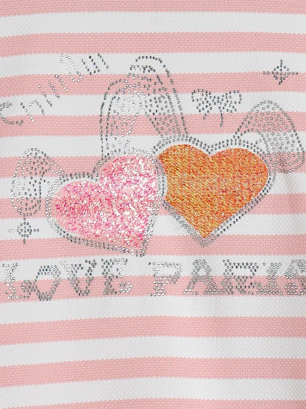 Bee&Honey peach stripe knitted sweatshirt