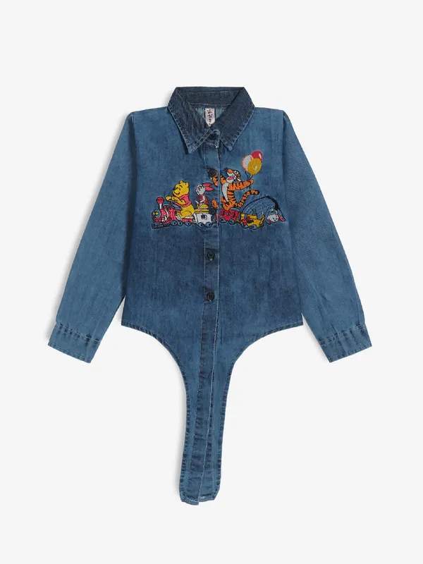 BEE & HONEY blue denim shirt