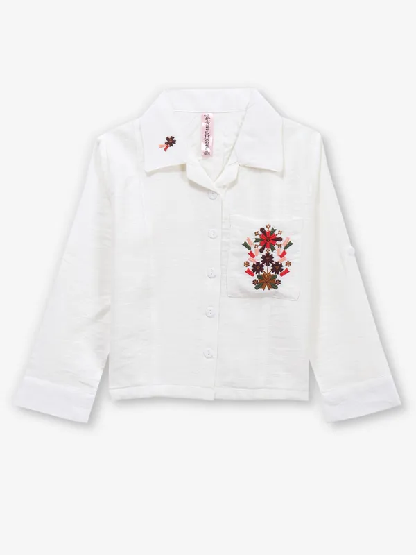 BEE & HONEY cream cotton shirt