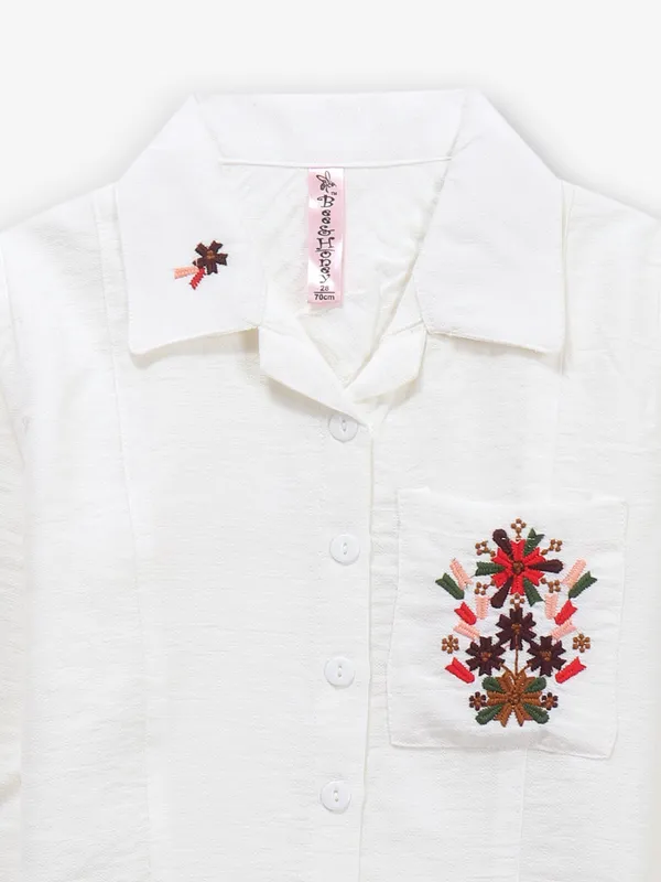 BEE & HONEY cream cotton shirt