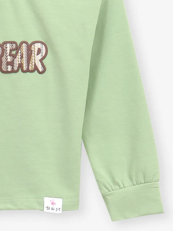 BEE & HONEY pista green crop t-shirt