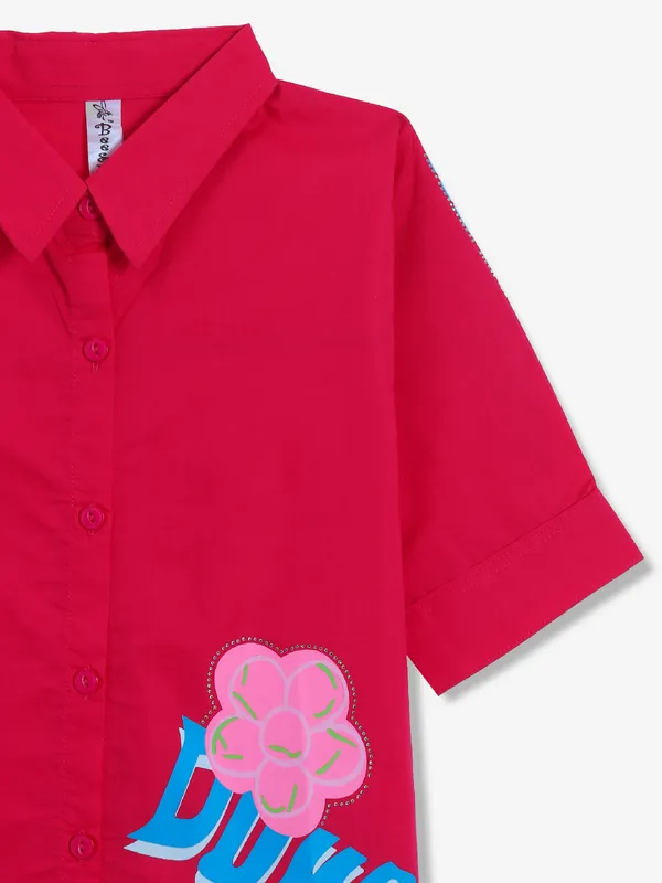 BEE & HONEY rani color printed shirt