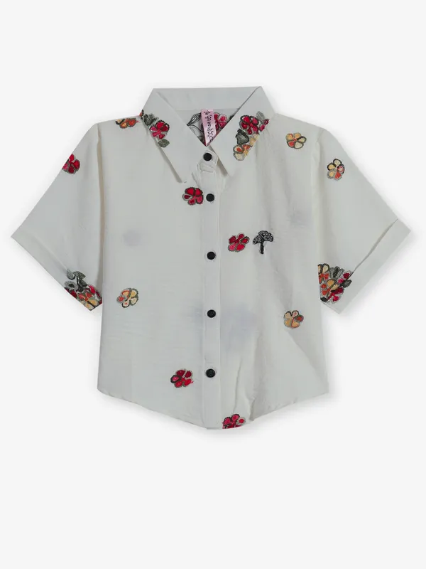 BEE HONEY cream silk shirt
