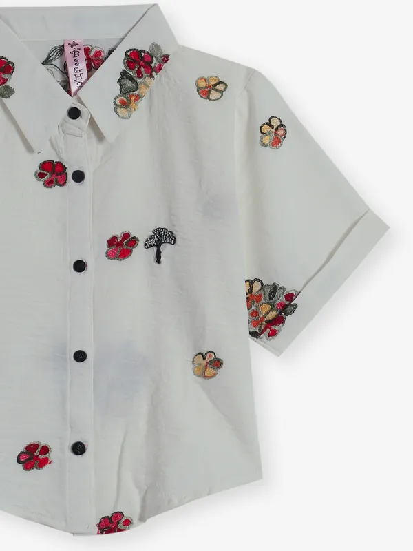 BEE HONEY cream silk shirt