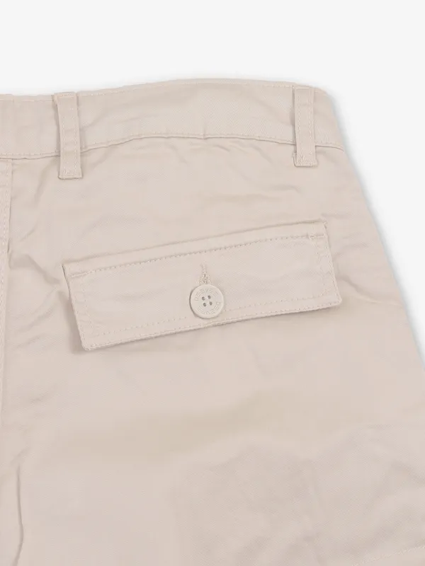 BEEVEE beige solid cargo fit jeans