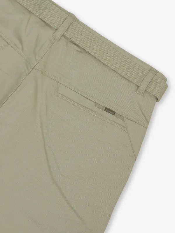 BEEVEE beige solid cotton shorts for men