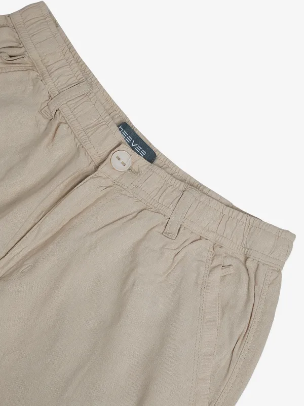 Beevee beige solid shorts