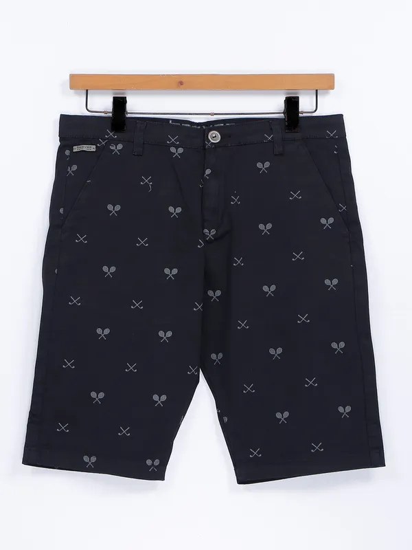 Beevee black printed shorts in cotton
