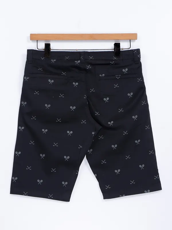 Beevee black printed shorts in cotton