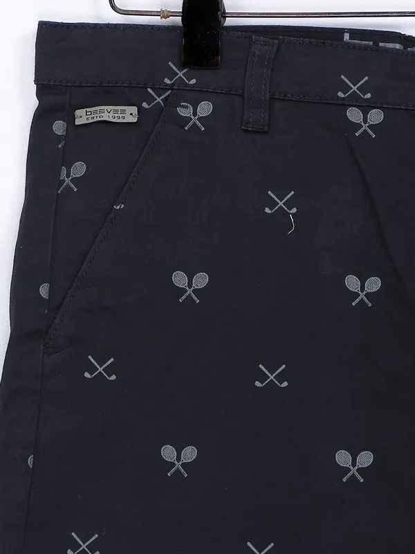 Beevee black printed shorts in cotton