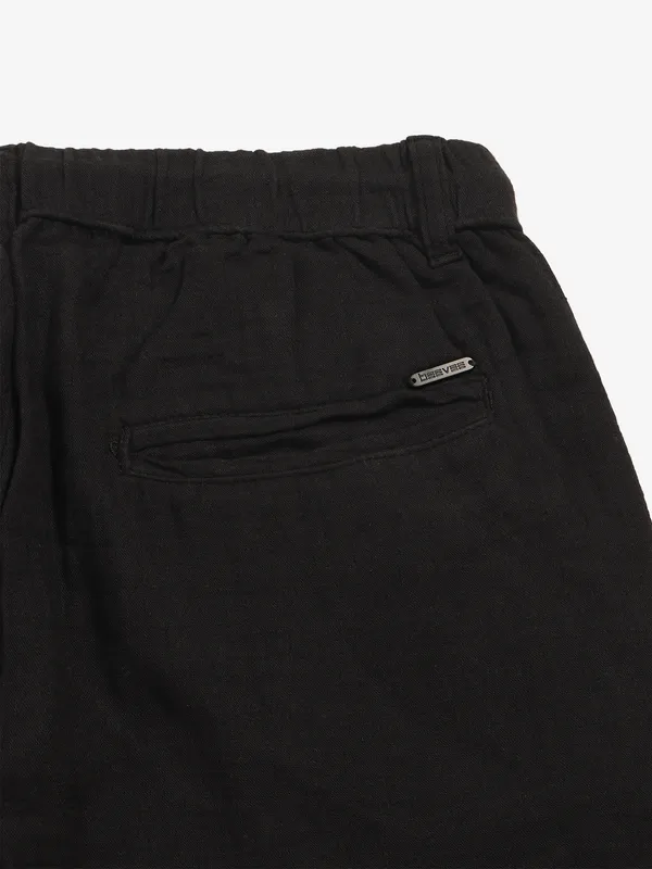 BEEVEE black solid cotton track pant
