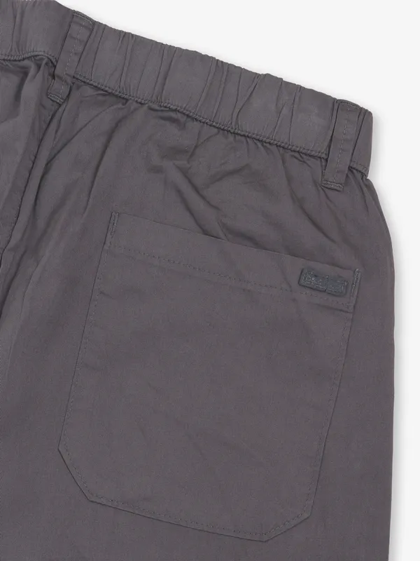 BEEVEE dark grey solid cotto track pant