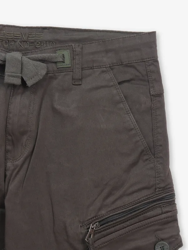 BEEVEE dark olive denim cargo jeans
