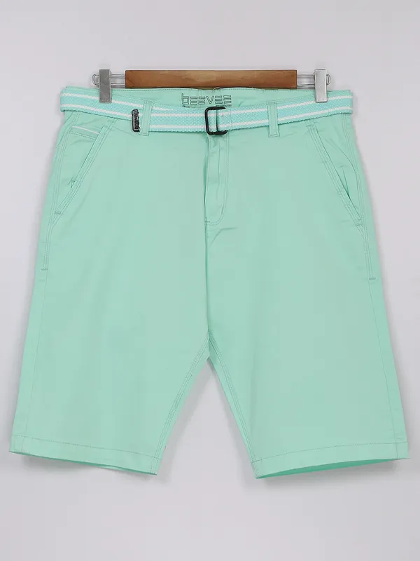 Beevee green solid shorts
