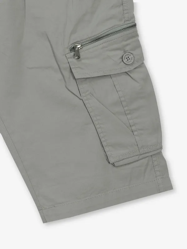 BEEVEE light grey solid cotton shorts