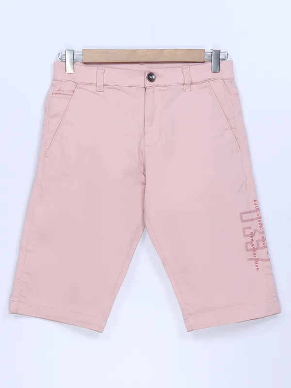 BeeVee light pink cotton solid shorts