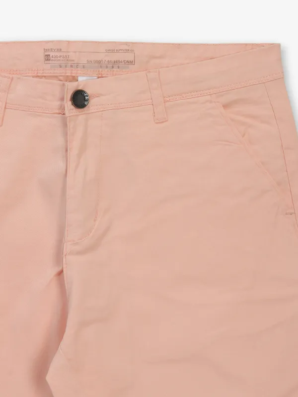 BEEVEE light pink cotton solid shorts for men