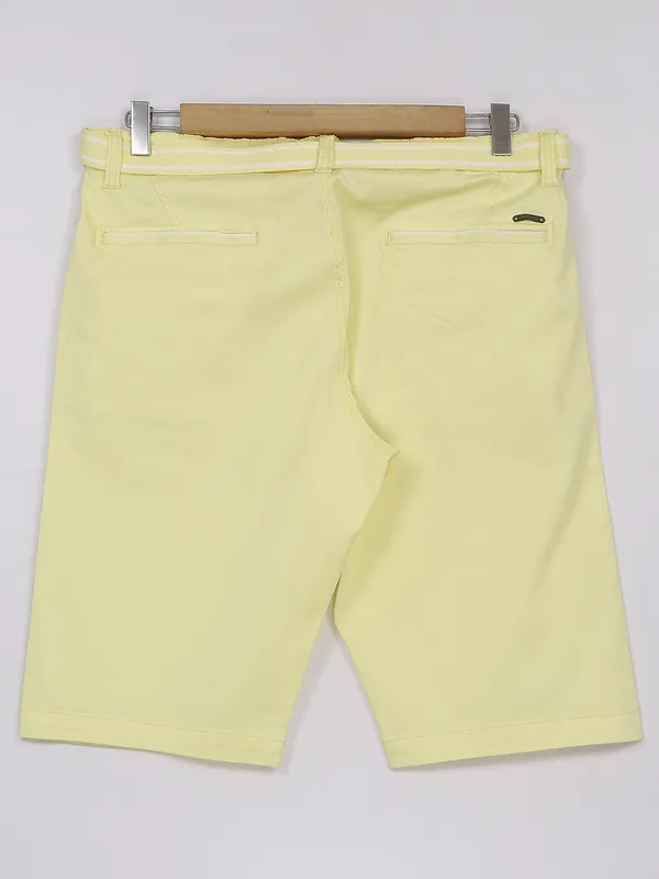 Beevee light yellow cotton shorts