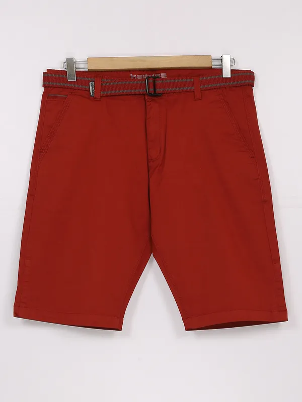 Beevee maroon cotton shorts