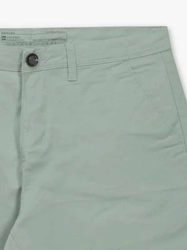 BEEVEE mint green cotton solid shorts