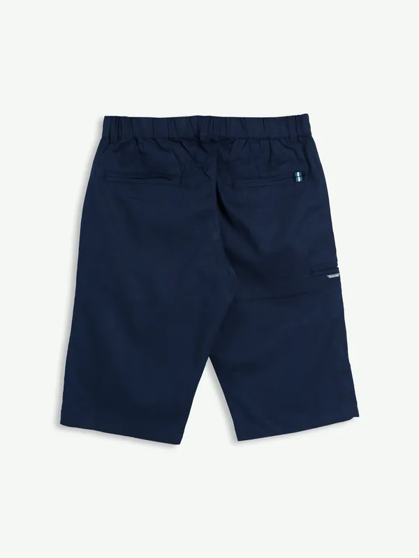 Beevee navy cotton plain shorts