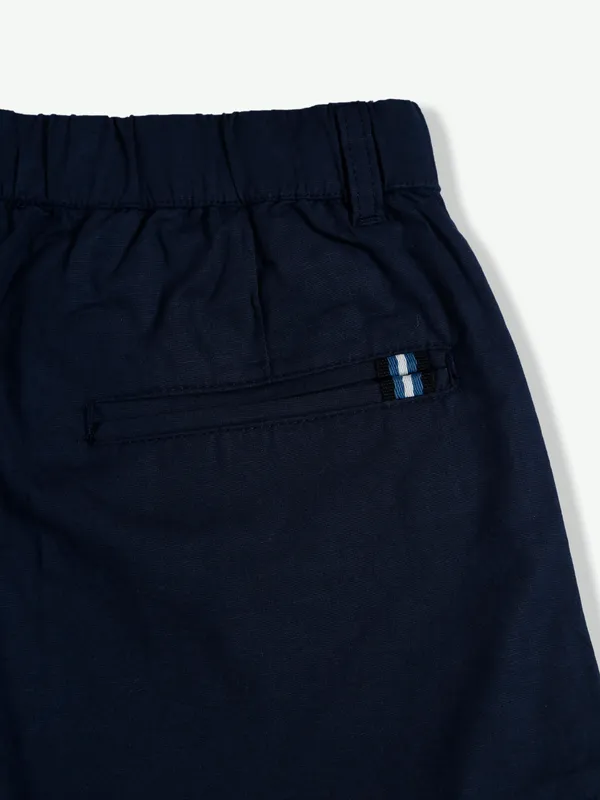Beevee navy cotton plain shorts