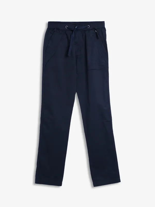 Beevee navy cotton plain track pant