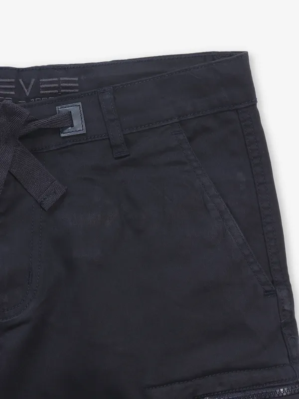 BEEVEE navy solid cargo fit jeans