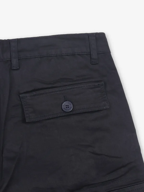 BEEVEE navy solid cargo fit jeans