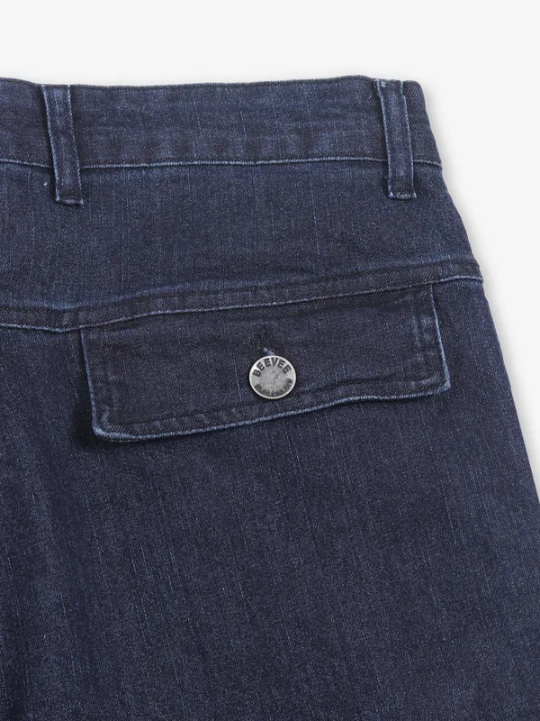 BEEVEE navy washed cargo fit jeans